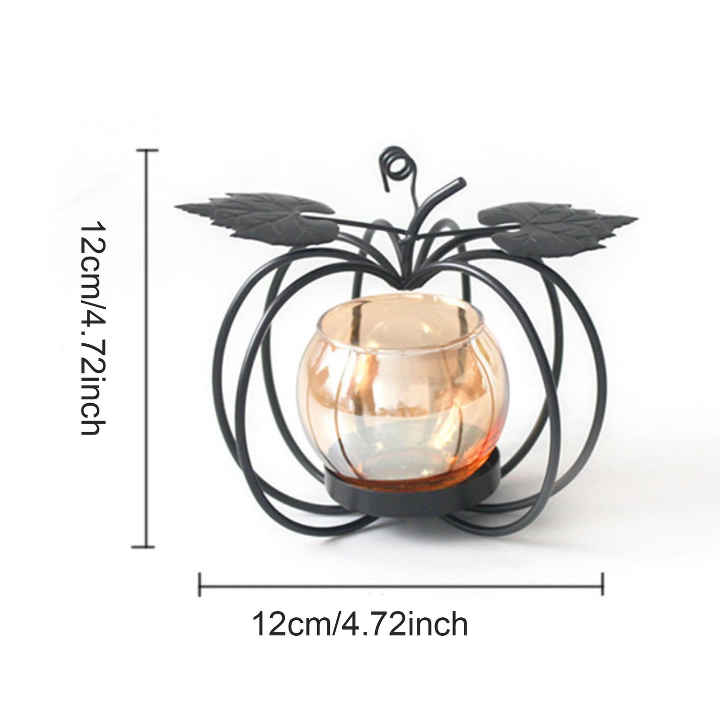 Tealight Candle Holder - Cute Candle Holders for Pillar Candles Tea Light Candle Holders Metal Candle Stand Table Centerpiece for Christmas Wedding Decor (Candle Holder with Glass Shade Black)