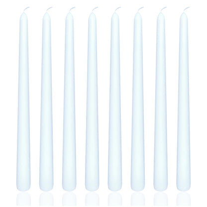 8 Pack 10 Inch Soft Baby Blue Taper Candles Long Burning Time and Dripless Candles for Dinner Home Decor Wedding Shower
