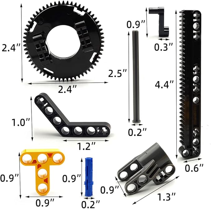 ZHX Technical Parts Beams Axles Connectors Bricks Sets - 457 Pieces Chassis Frame Liftarm Push Rods for Technic Car MOC Building Block Toys