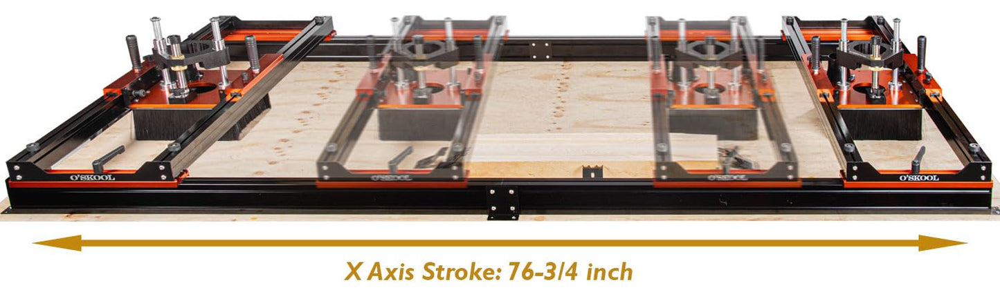 O'SKOOL Slab Flattening Router Sled with 3-Axis Gantry Jig and 3.5" Router Lift, Wood Slab Flattening Jig for Live Edge Slabs, Table Tops, River Tables, Cutting Boards and Workbenches, RTA012
