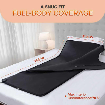 Portable Infrared Sauna Blanket for Home, 86-176℉, Detox, Circulation, Full Body Far Infrared Heating for Weight Loss, Stress Relief, Relaxation & Muscle Relief, Fast Heat-Up&Carrying Bag, 5.88x2.63ft