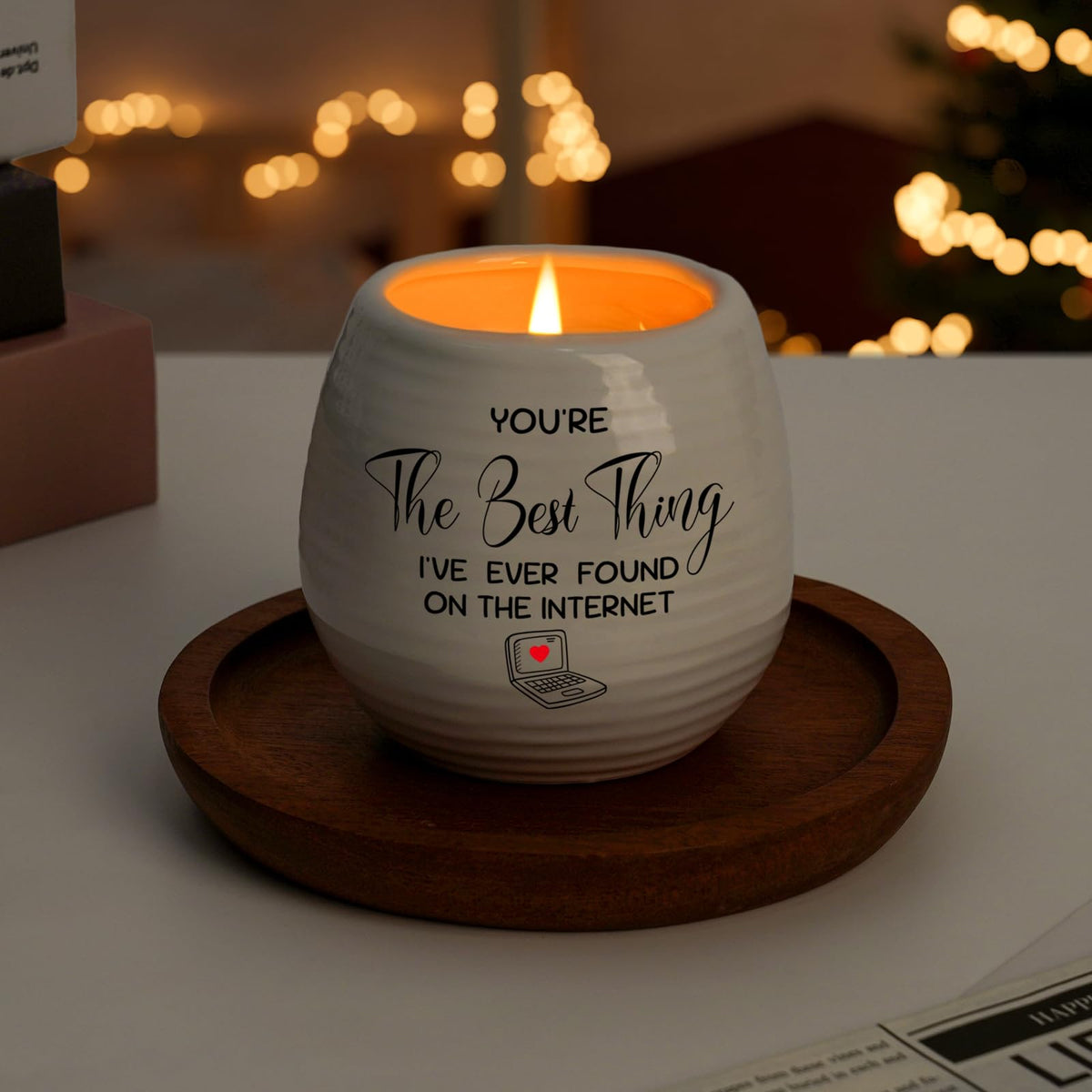 Gifts for Her Girlfriend Wife, Girlfriend Birthday Gifts, 10 Oz Handmade Ceramic Lavender Scented Candle, Valentines Anniversary Christmas Gift for Her Gilrfriend, Romantic Candles