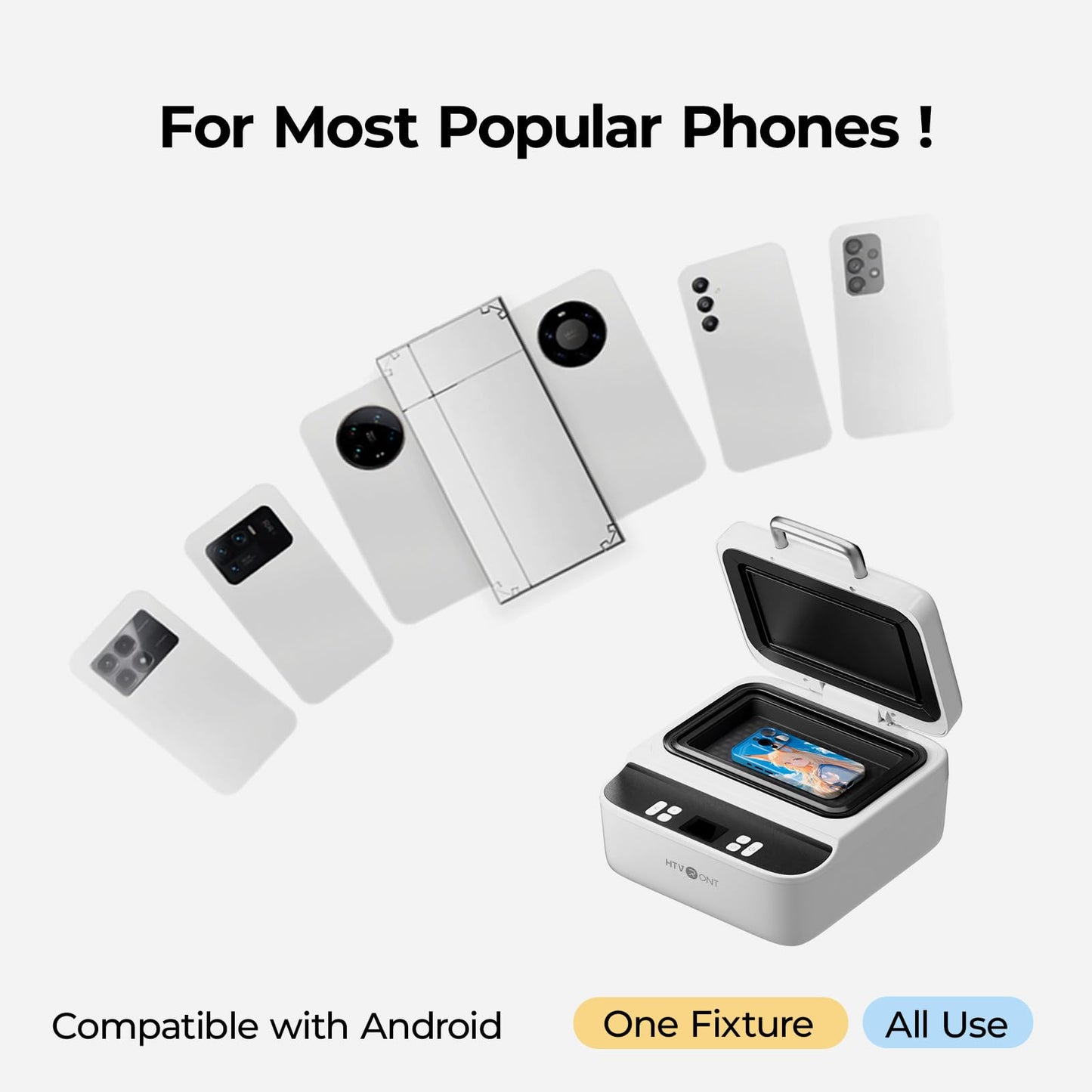 HTVRONT Phone Cases Heat Press - 3D Vacuum Heat Press with is Software, Auto Temperature Control. Includes 2 Adjustable Phone Fixture(Compatible with iPhone & Android)