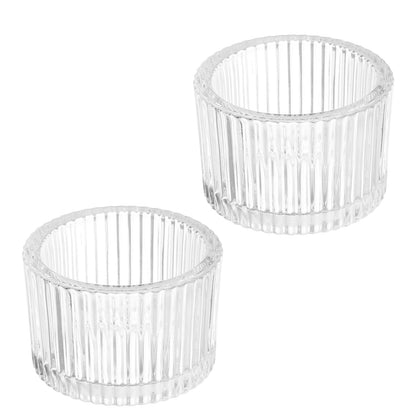 PATIKIL 2 pcs Tealight Candle Holder, Tea Lights Candle Holder Glass Votive Candle Holders Glass Candle Holders for Table Centerpiece Decor Wedding Dinner Party, White