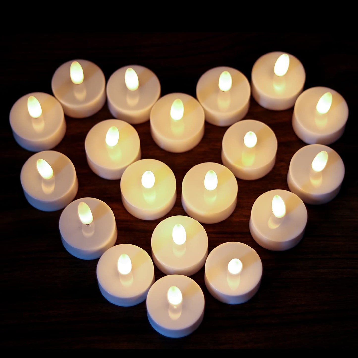 Wondise Valentines Decor Battery Operated Flameless Tea Lights with Timer, 6 Pack Realistic 3D Wick Votive Candles for Dating Wedding Decorations