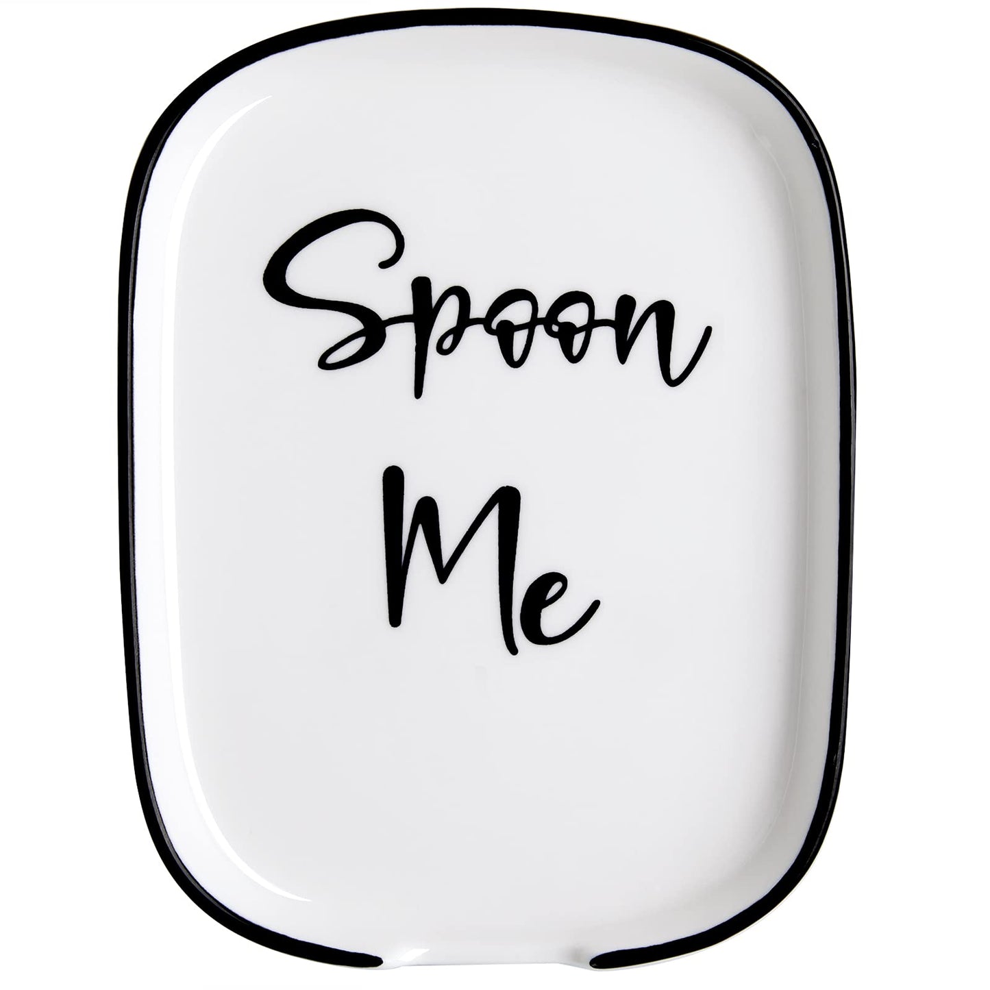 Ceramic Spoon Rest for Stove Top, Large Spoon Holder for Kitchen Counter, White Coffee Spoon Rest, Heat-Resistant Cooking Utensil Rest, Modern Farmhouse Kitchen Décor