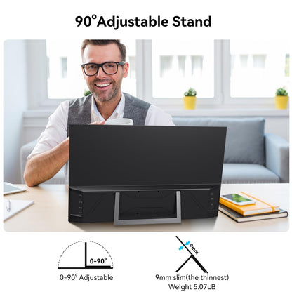 23.8" Portable Touchscreen Monitor 100% sRGB VA FHD 1080P, 4000:1 Contrast, VESA, Built-in Speaker, w/90°Adjustable Stand USB-C HDMI 75Hz External Second Touch Screen Display for Laptop/PC/Phone