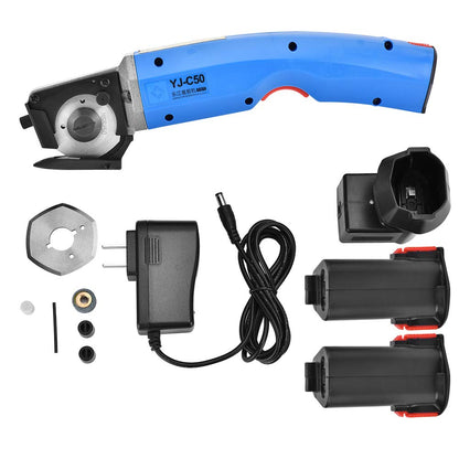 4500rpm 35W Electric Scissors Rechargeable Fabric Leather Cloth Cutter Shears Round Knife Cloth Cutting Machine 100-240V US Plug