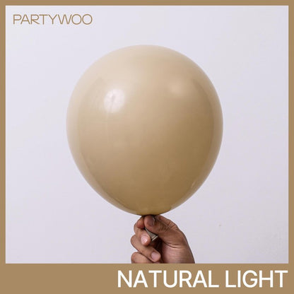PartyWoo Cream Balloons 50 pcs 12 Inch Beige Ivory Nude Neutral Boho Fall Latex Helium Balloons for Wedding Graduation Birthday Boy Baby Shower Cowgirl Jungle Theme Party Decorations Brown-F56