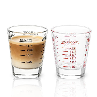 NCnnwovf Shot Glasses Measuring cup Liquid Heavy Base Wine Glass Espresso Shot Glass 26-Incremental Measurement 1oz, 6 Tsp, 2 Tbs, 30ml Black and Red