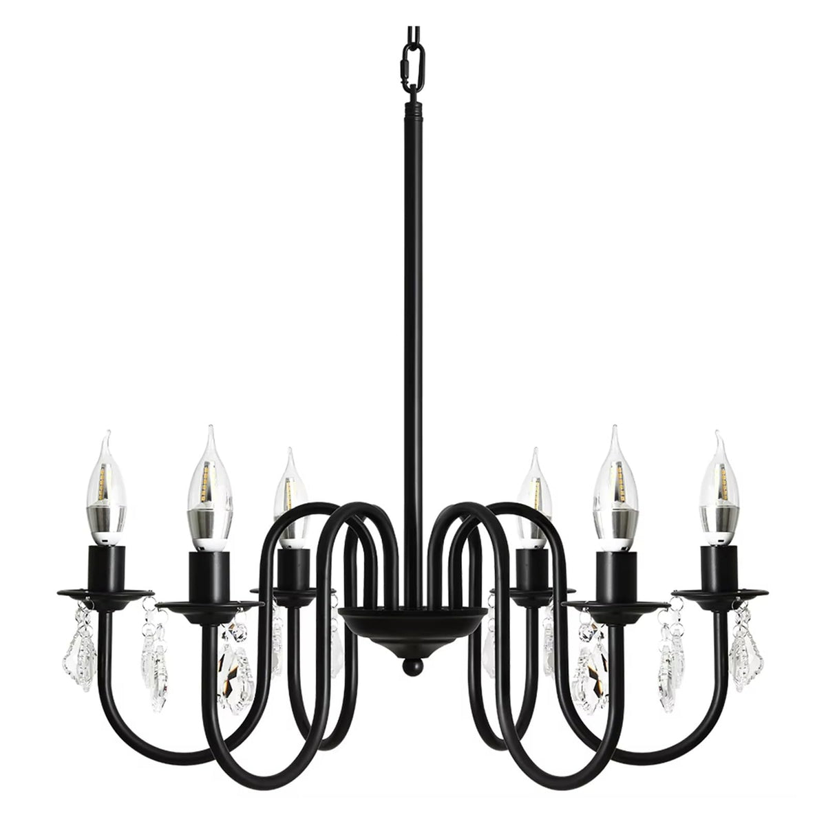 Ceiling Chandelier Iron Crystal LED Hanging Light Candle Pendant Lamp E14 Lustre Home Kitchen Living Dining Room Hotel ﻿,Comfortable Lighting