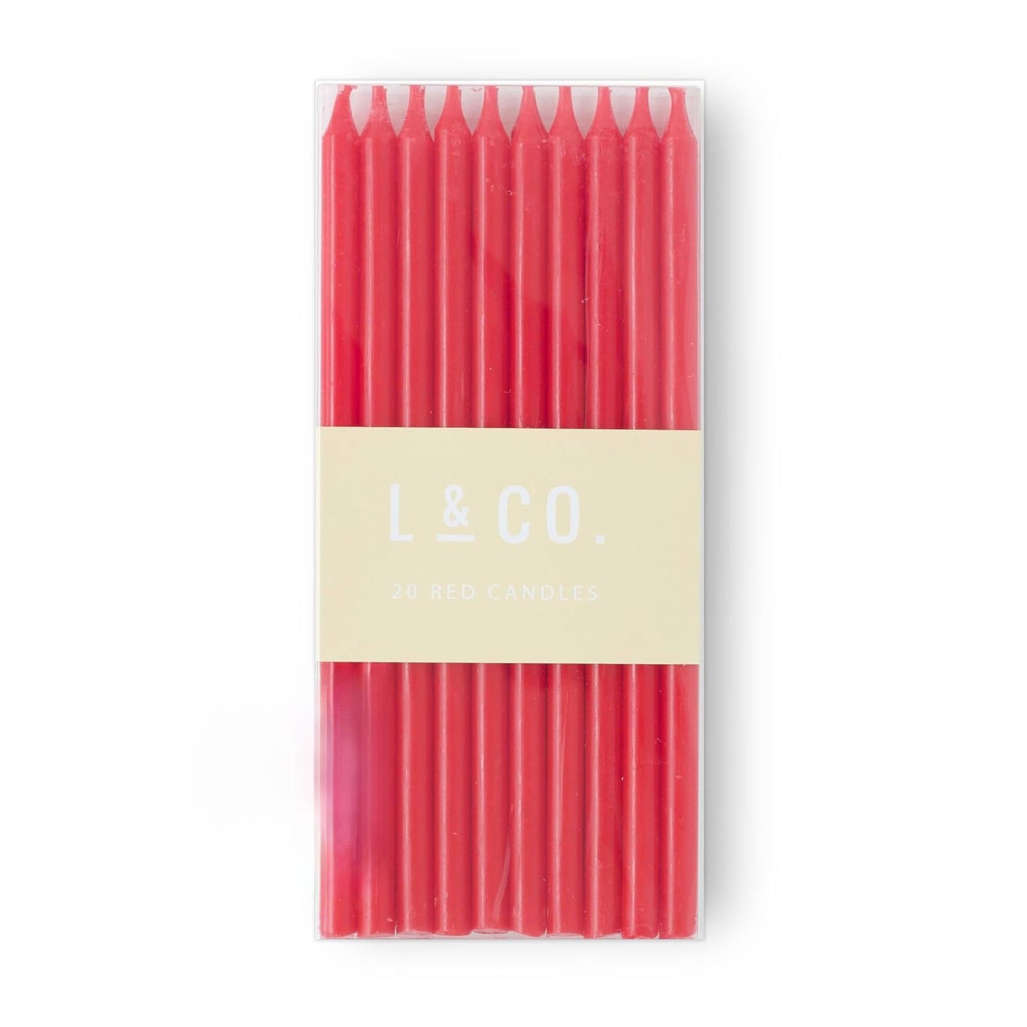 Sisterly Market 20 Count Tall Skinny Red Solid Birthday Cake Candles for Birthday Wedding Party Cakes Decorations