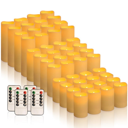 fclayvts 48-Pack LED Flameless Candles with Remote Control - Perfect for Home, Parties, and Special Occasions - Create a Magical Ambiance Effortlessly(Three Sizes)