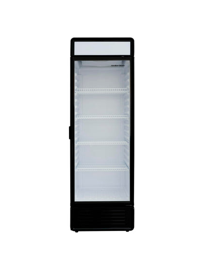 Hamilton Beach, 13.3 Cu. Ft. Commercial Glass Door Display Merchandiser Refrigerator Cooler, ETL, Black