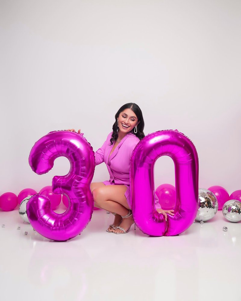 Rosy Purple 7 Balloon, Number Balloons 40 Inch, 7th Birthday Decorations for Girls Kids, Party Decoration for Women, Number 7 Balloon
