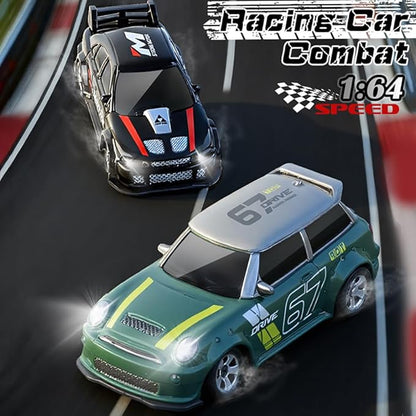 KF33 1:64 Scale Mini Drift RC Car with Full Proportional RTR 2.4GHZ Remote Control for Desktop Racing (Green)