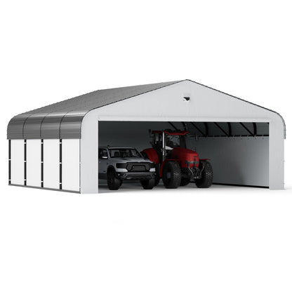 20x20 Metal Carport, Heavy Duty Car Carport Canopy, Galvanized Steel Roof Car Tent Garage, CarPorts with Removable Sidewalls