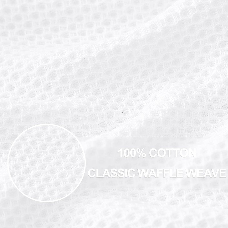 Homaxy 100% Cotton Oversized Waffle Weave Kitchen Dish Towels, Ultra Soft Absorbent Quick Drying Cleaning Towel, 20x28 Inches, 8-Pack, White