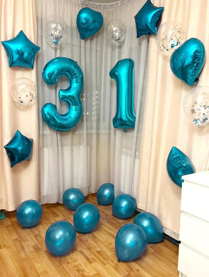 7 Balloon, Blue Number Balloons 40 Inch, 7th Birthday Decorations for Kids Girls Boys, Blue Party Decoration for Women Men, Number 7 Balloon