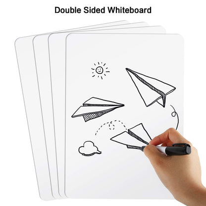 Dry Erase Lapboards, HERKKA 8 Pack Double Sided Dry Erase Lap Boards 9 x 12.5 Inch, 8 Markers, 8 Erasers, Small Dry Erase Boards for Classroom Supplies