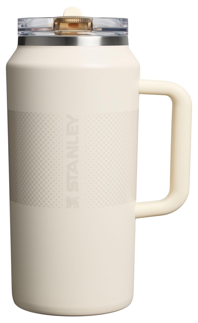 STANLEY Quencher ProTour Flip Straw Tumbler with Leakproof Lid 64 oz | Built-In Straw and Handle | Large Capacity for Travel & Sports | Insulated Stainless Steel Cup | BPA-Free | Cream Fade