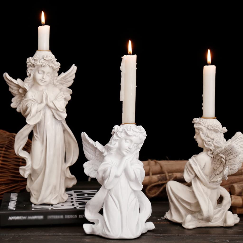 Candlestick Holders Retro Angel Candle Holder Romantic Candlelight Dinner Candle Holder Ornament Wedding Scene Arrangement Props Gift Decorations Candle Holders (Size : A)