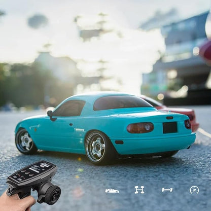 LDRC 1804 1/18 Scale Mini RC Drift Car with Gyro LED Lights RWD Full Proportional 2.4GHz Remote Control Racing Sport Drift Car Indoor Gift for Adult - RTR Version / 1 Battery