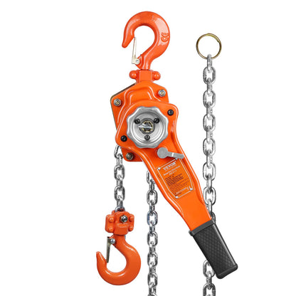 VEVOR Manual Lever Chain Hoist Bundle, Includes 3 Ton 6600 lbs 20 FT and 3/4 Ton 1650 lbs 10 FT Come Alongs, G80 Galvanized Carbon Steel with Weston Double-Pawl Brake
