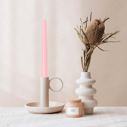 LYOBATH 4 Pack Pink Taper Candles - Taper Candles 10 Inch Dripless, Smokeless & Unscented - 8 Hours Long Burning - Ideal for Weddings, Dinner Parties, and Home Decor