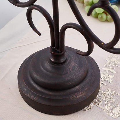 XILIN-1987 Candle Holderss Five-arm Candlestick Metal Pillar Candlestick Wedding Event Candlestick for Candlelight Dinner and Table Decoration (Black, 14 * 17.4 Inches) Decorative Candlestick