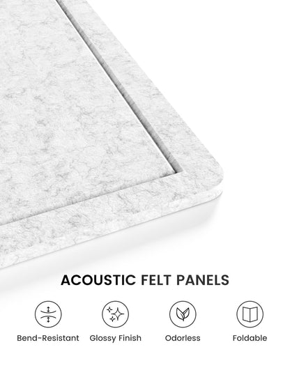 Fluxynara Bulletin Board, 35" x 17.5" Cork Board Alternative with 12 Safe Removable Adhesive Tabs, Foldable Felt Pin Board for Home Office, Classroom, Bedroom,Entryway for Walls—Light Gray