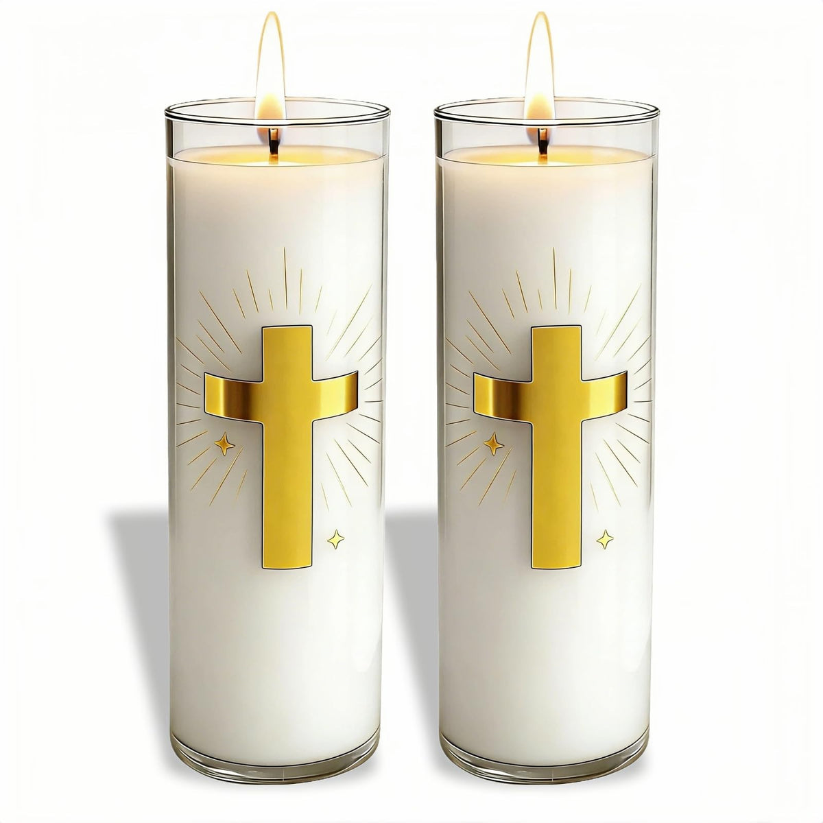 CysEdge White Beeswax Candle – 2 Pack, 160-Hour, Blessed for Church, Wedding, Prayer & Home – Christian Gift for Women