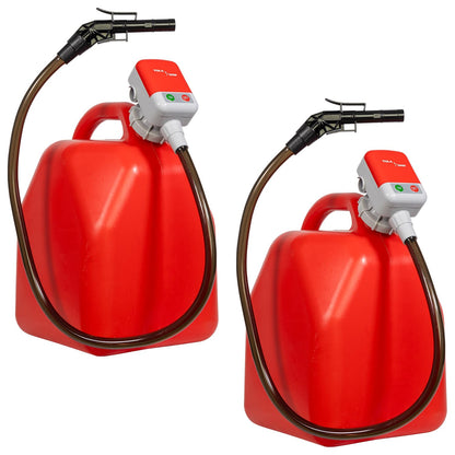 2PK of TERA PUMP 5th Gen TRFA01 Fuel Transfer Pump with Auto-Stop for Overfill Protection (2.7 GPM) Includes a Universal Threaded Adapter, Long Hose, Nozzle Clip for E15, E85, Gas, Diesel & More