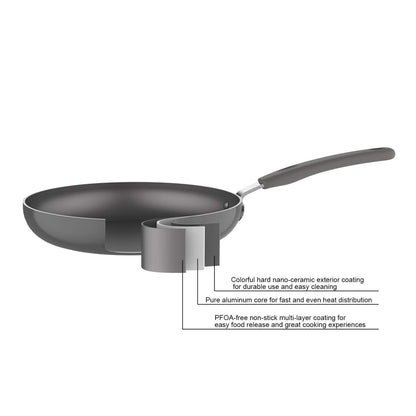 Amazon Basics Ceramic Non-Stick 12-Piece Cookware Set, Gray - Pots, Pans and Utensils