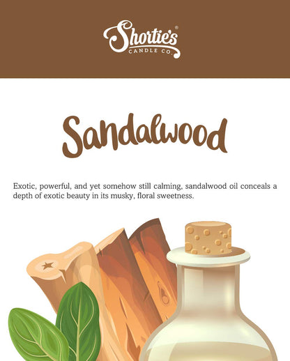 Shortie's Candle Company Sandalwood Premium Wax Melts 4 Pack - 12 Oz., Strong & Long Lasting, Non-Toxic - Made with Essential & Natural Oils - Formula 117