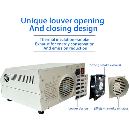 T962 110V 800W Mini Automatic Infrared Reflow Oven - Intelligent IC Heater and Reflow Soldering Station, 7.08×9.25 Inch Soldering Area, Compatible with CHIP/SOP/BGA/PCB Chips/Aluminum Substrates