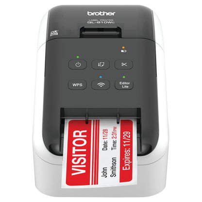 Brother QL-810Wc Professional Printer with USB and WiFi connectivity, Ultra-Fast up to 110 Labels per Minute with Standard Address in Monochrome, Black & Red Printing Available