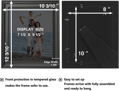 LaVie Home 8x10 Picture Frame - Rustic Black Design with Tempered Glass for Wall Mount & Tabletop Display