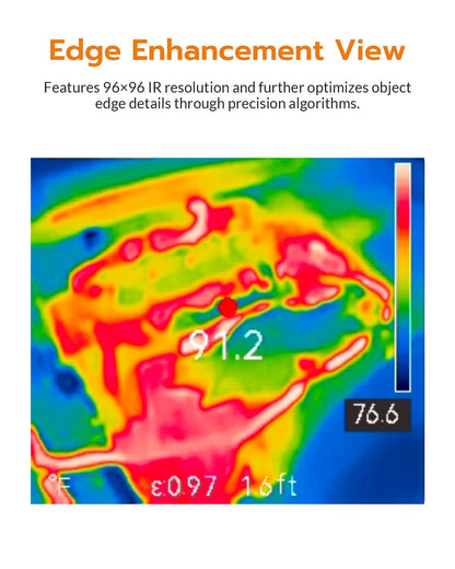 AccuMEMS GT14S Thermal Imaging Camera with Thermometer Mode, Ultra-Light 240g, -4°F~1022°F Range, 14H Runtime, Live Tracking with Edge-Enhanced Display, Infrared Camera for HVAC/Electrical Inspection