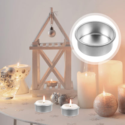 Homoyoyo 20pcs Empty Candle Tins - Metal Tealight Candles Holders for DIY Candle Making - for Christmas Votive and Iron Cups Home Crafts