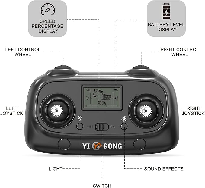 Adult Metal Mini Remote Control Loader Featuring a Lever-Driven RC Digging System Comes with Two Batteries and a Carrying case Making it an for Model Enthusiasts and Children
