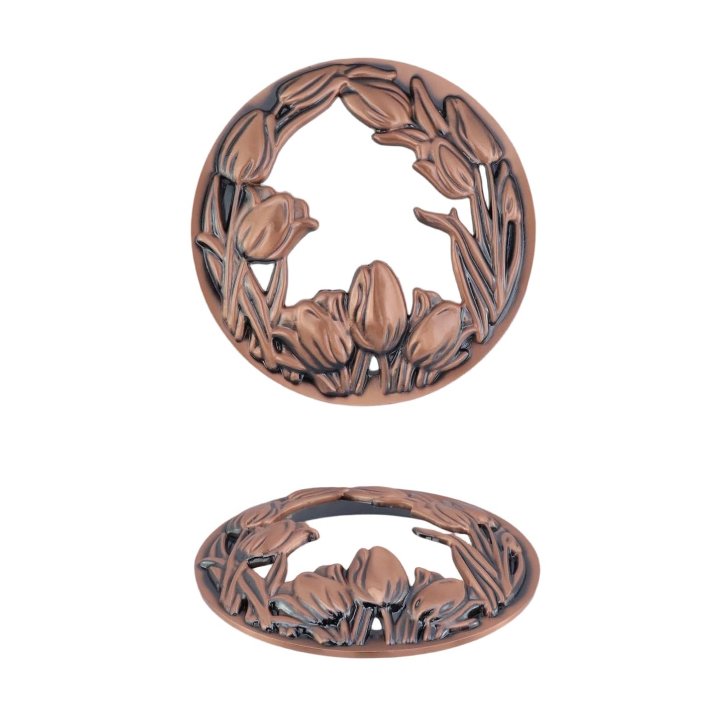 Tsnamay Zinc Alloy Lid Jar Candle Topper, Copper Flowers Jar Lid Candle Toppers to Burn Evenly Home Decor Accessories Candles Shades Sleeves Cover Top Lid