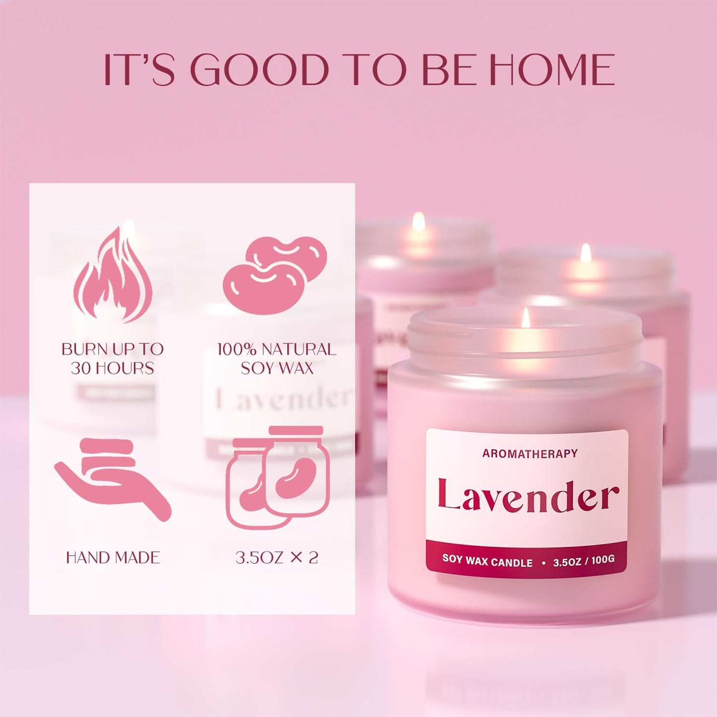 Waxcanpy Scented Candles for Women, Soy Candles for Home Scented, Candle Gift Set with Lavender & Vanilla Scents, 2 Pack Aromatherapy Candle for Relaxing, Stress Relief & Home Decor