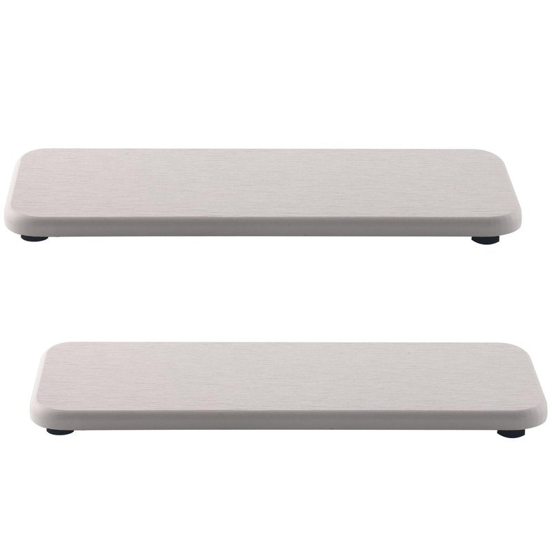 NiuYichee 2 Pcs Water Absorbing Stone Trays, Kitchen/Bathroom Sink Soap Dish, Diatomite Tray Used for Hand Soap & Cosmetic Bottles in The Modern Home, 3.54" W x 9" L, White