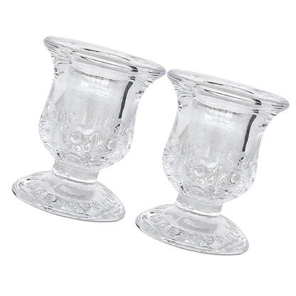 Sophisticated Glass Taper Holders Set of 2 for Wedding Celebration & Festival Home Decors Clear Accessories Wedding Table Decors
