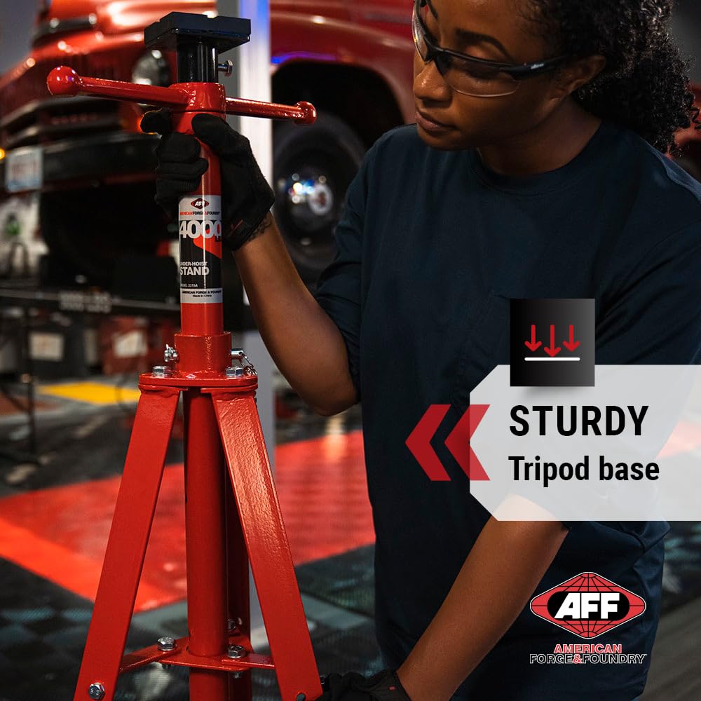 AFF 2 Ton Underhoist Component Stand - All Steel Stabilizing Stand with 55" to 85.5" Lifting Range - Supports Vehicle Components, for Exhaust and Suspension Work