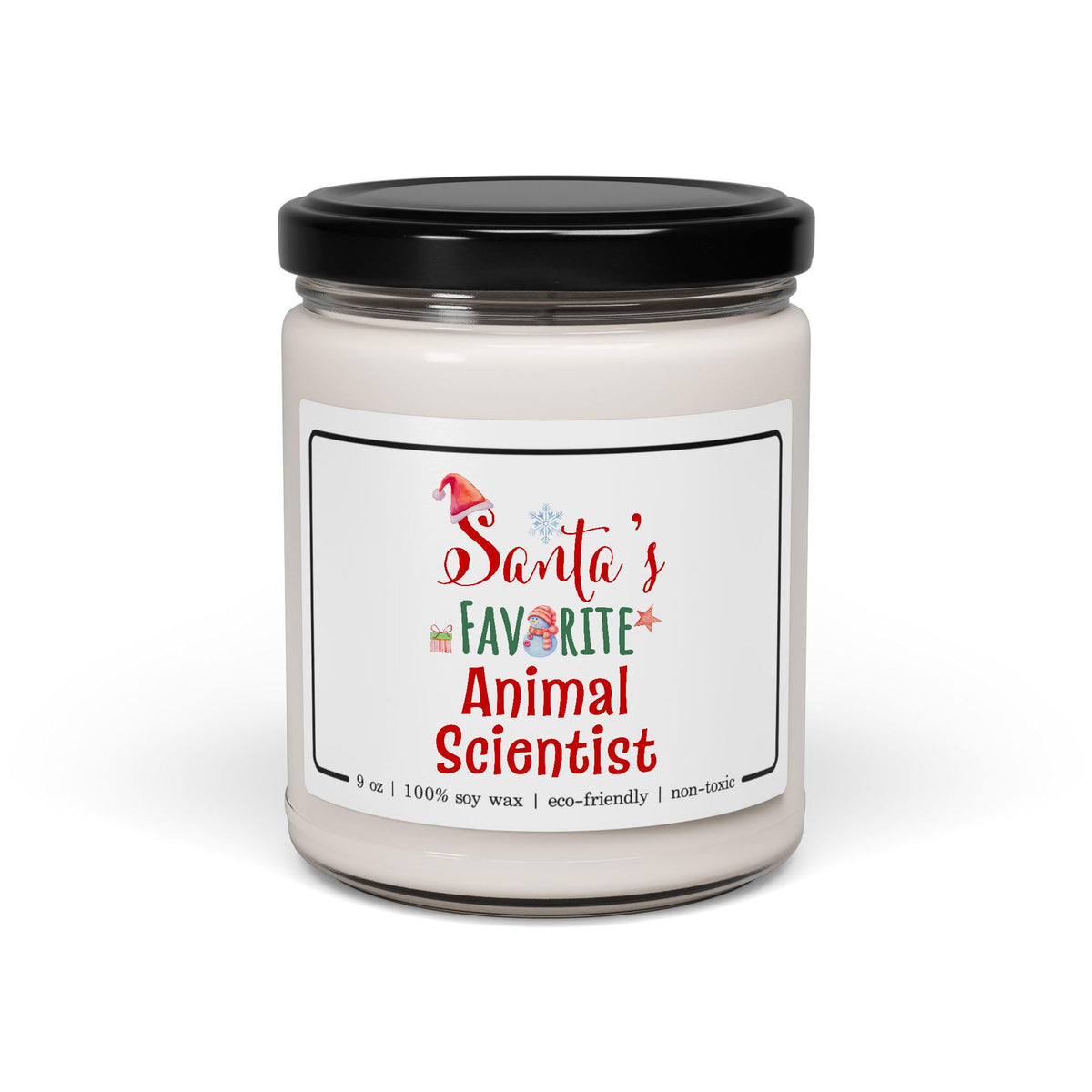 Santa's Favorite Animal Scientist Candle - Christmas Gifts for Zoologist Staff Employee Boss Manager Party Decoration - Xmas, New Year - 9oz Soy Wax Cinnamon Vanilla Scent