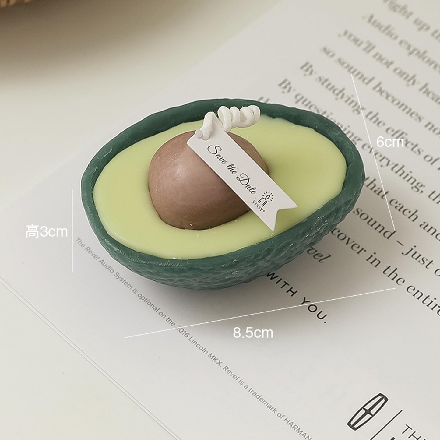 Avocado Shaped Scented Candle,90G Aroma Soy Wax Decorative Candle for Table Photo Prop Birthday Gift,Prefect for Meditation Stress Relief Mood Boosting Bath
