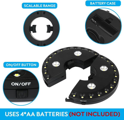 OYOCO Patio Umbrella Light - Cordless LED Lighting with 3 Brightness Modes | Fits 1.15"-2" Poles