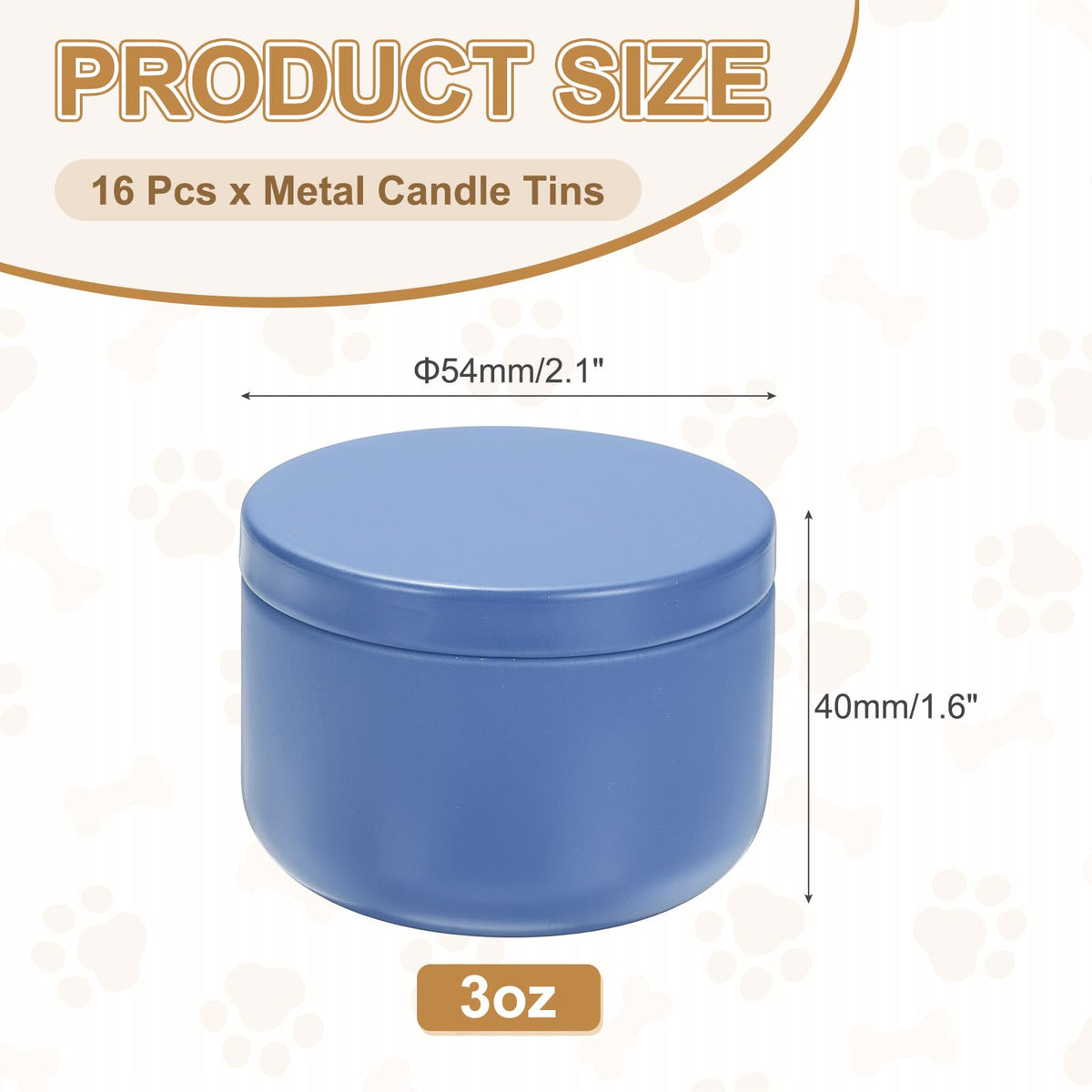 MECCANIXITY 3oz Candle Tins, 16pcs Metal Candle Tins Jars with Lids Round Empty Tin Can Containers Bulk for Storage Tea and Making DIY Arts Crafts Christmas Gifts, Blue